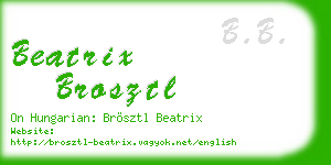 beatrix brosztl business card